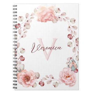 Rose Watercolor Personalisiert   Weiß Notizblock