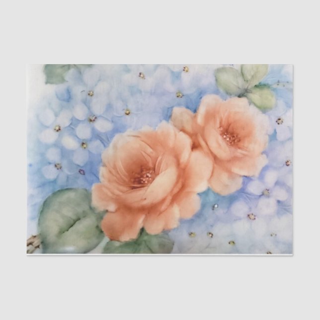 Rose Watercolor-Tissue-Papier Seidenpapier (Vorderseite)