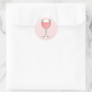Rosé-Wein-Glas Weinberg Brautparty Runder Aufkleber