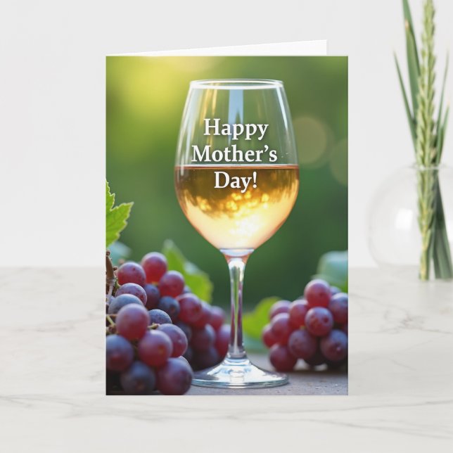Rosé-Wein-Muttertagskarte Karte (Vorderseite)