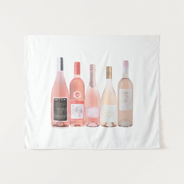 Rose Weinflaschen Tapisserie Wandteppich (Vorderseite (Horizontal))