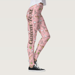 Rose Weinmuster Leggings
