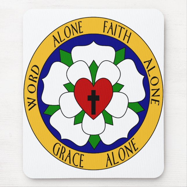 Rose Weiß und Grün Mousepad (Vorne)