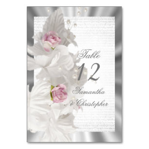 Rose Weiße Blumen Hochzeit Tischnummer