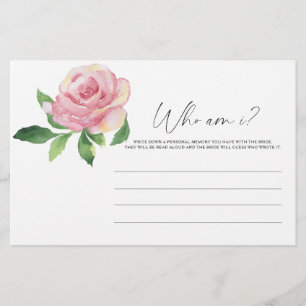 Rose - Wer bin ich Brautparty-Spiel Papierwaren Briefpapier