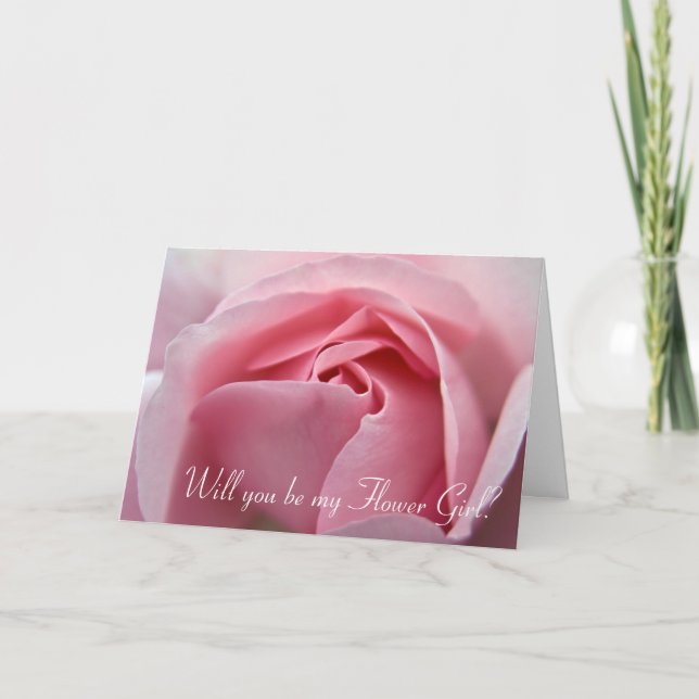 Rose :: Werden Sie meine BlumenGirl-Karte sein? Einladung (Vorderseite)