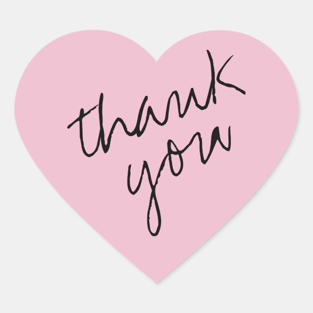 Rose Whimsy - Sticker Merci Coeur Rose (Devant)
