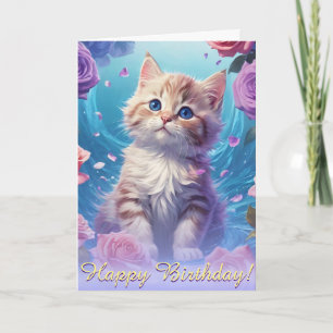 Rose White Kitten Blumenserenade Karte