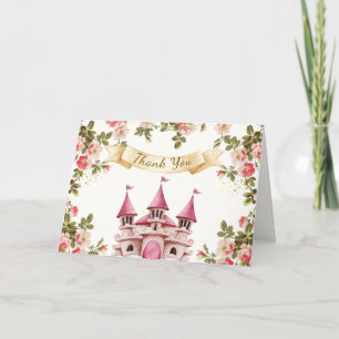 Rose Wildblume Märchenschloss Kinderdusche Dankeskarte