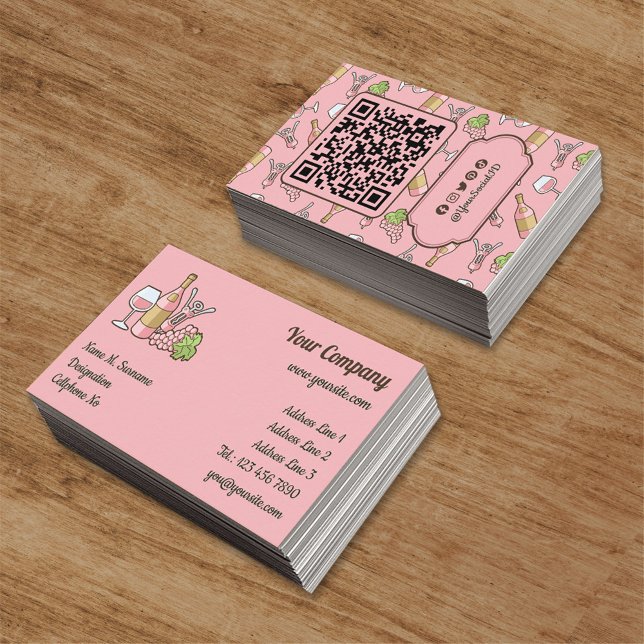 Rose Wine Business Card Visitenkarte (Von Creator hochgeladen)