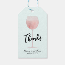 Rosé Wine Glass Brautparty Vielen Dank Geschenkanhänger