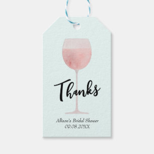 Rosé Wine Glass Brautparty Vielen Dank Geschenkanhänger