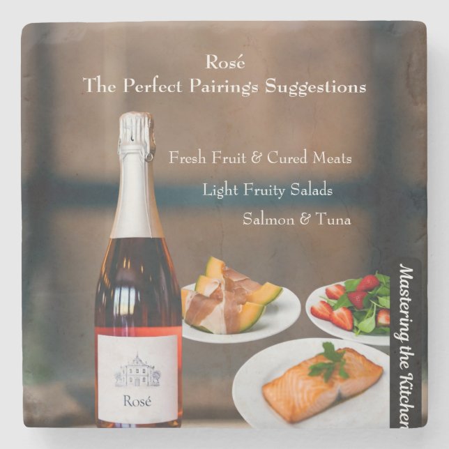 Rose Wine Pairing Guide/Mastering the Kitchen Steinuntersetzer (Vorderseite)