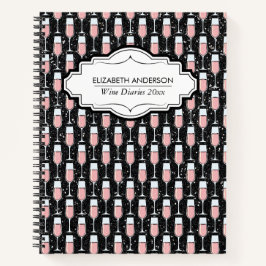 Rose Wine Pattern - Wine Diaries Notizbuch