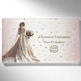 Rose Winter Wedding Bride Golden Shiny Party Namenschild