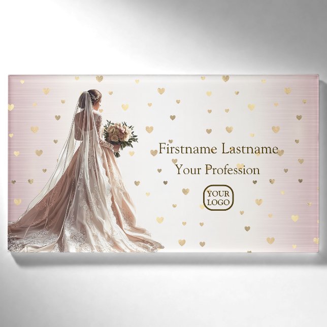 Rose Winter Wedding Bride Golden Shiny Party Namenschild (Vorderseite)