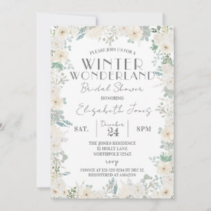 Rose Winter Wonderland Brautparty Einladung