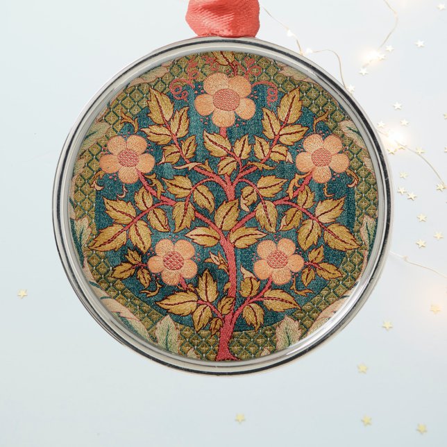 Rose Wreath Stickerei Design von William Morris Ornament Aus Metall (Von Creator hochgeladen)