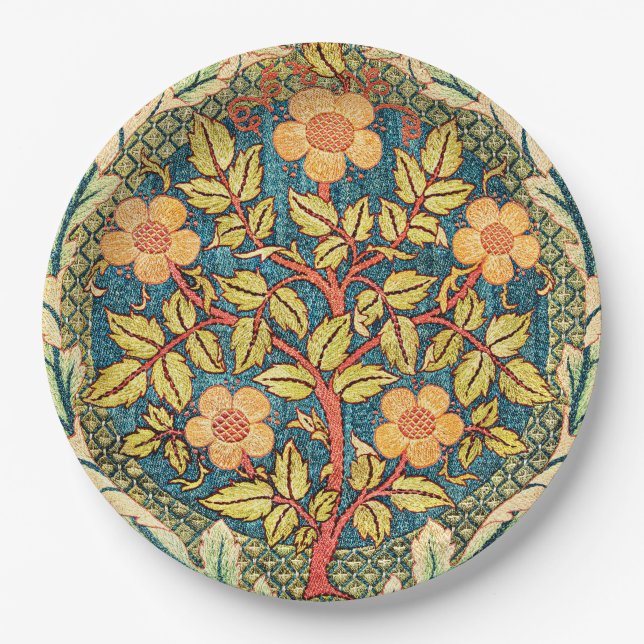 Rose Wreath von William Morris, beliebtes Design  Pappteller (Vorderseite)