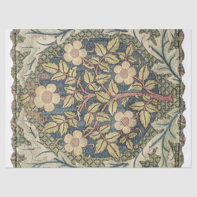 Rose Wreath von William Morris Seidenpapier (Vorderseite)