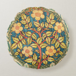 Rose Wreath William Morris Vintage Kunst Rundes Kissen