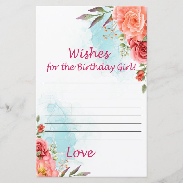 Rose wünscht Geburtstagsmädchen (Vorderseite)