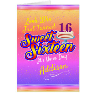 ROSE & YEL (Votre Texte) Douce 16 Seize Anniversai