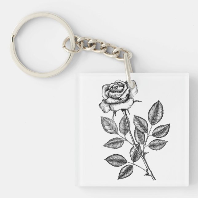 ROSE ZEICHN 2 SCHLÜSSELANHÄNGER (Vorderseite)