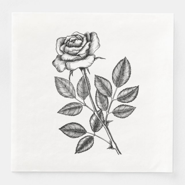 ROSE ZEICHN 2 SERVIETTE (Vorderseite)