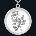 ROSE ZEICHN 2 VERSILBERTE KETTE<br><div class="desc">Vector zeichnete von einer Rose basierend auf meiner Skizze.</div>