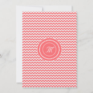 Rose Zickzack Mit Monogramm Hochzeit Einladung