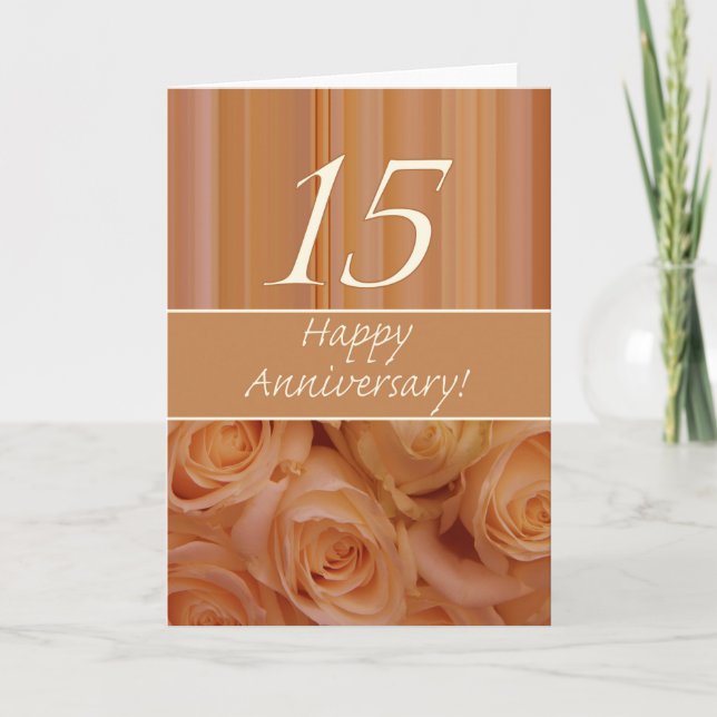 Rose zum 15. Jahrestag Karte (Vorderseite)