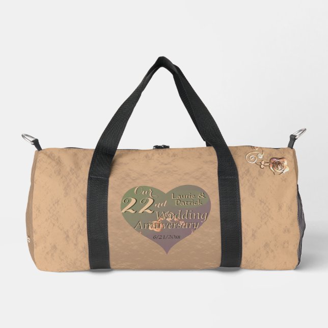 Rose zum 22. Hochzeitstag Duffle Bag (Vorderseite)