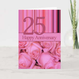 Rose zum 25. Jahrestag Karte