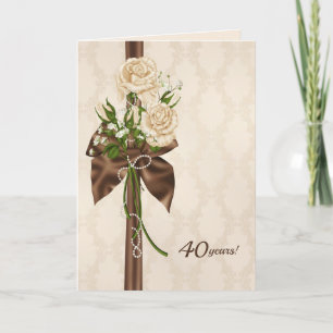 Rose zum 40. Jubiläum Karte