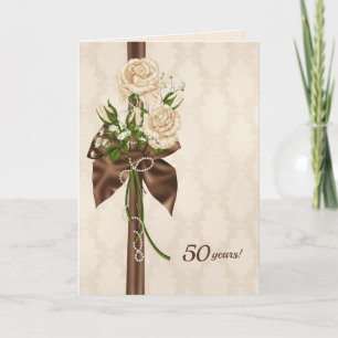 Rose zum 50. Jahrestag Karte