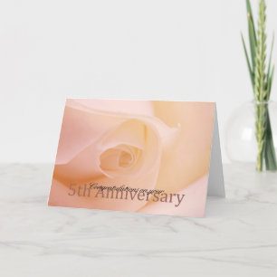 Rose zum 5. Jahrestag Karte