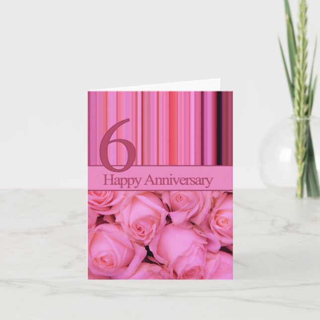 Rose zum 6. Jahrestag Karte (Vorderseite)
