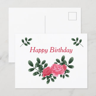 Rose zum Geburtstag Postkarte