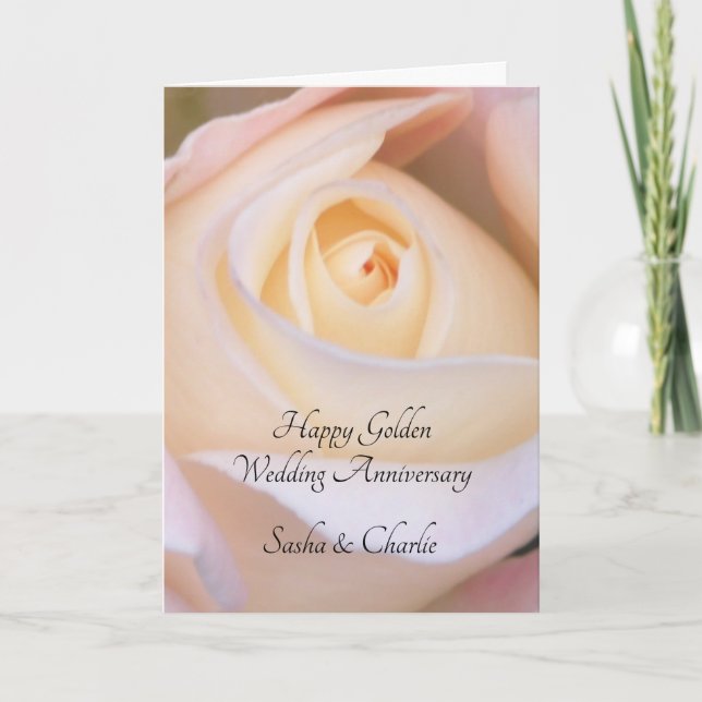 Rose zum Goldenen Jubiläum Karte (Vorderseite)
