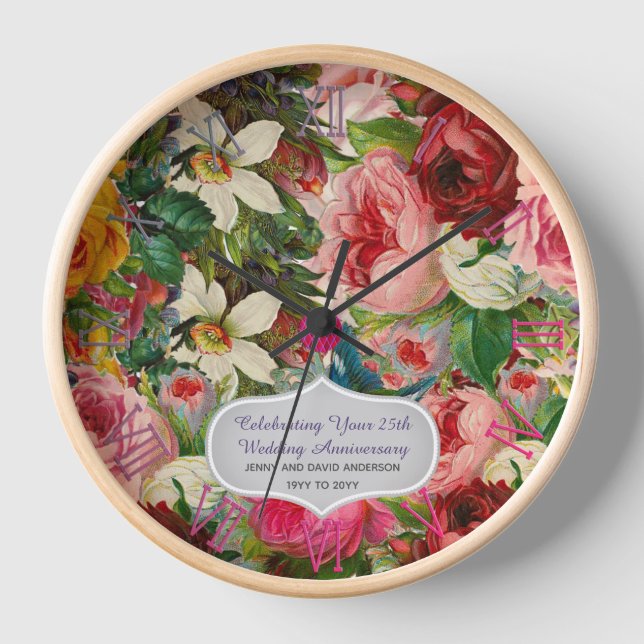 Rose zum Jahrestag der Vintage - Gedenken Uhr (Vorderseite)