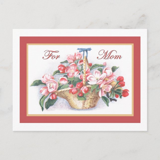 Rose zum Muttertag Postkarte (Vorderseite)