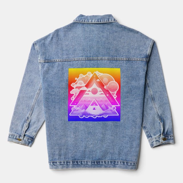 Roseate Clouds Pyramide Jeansjacke (Rückseite)