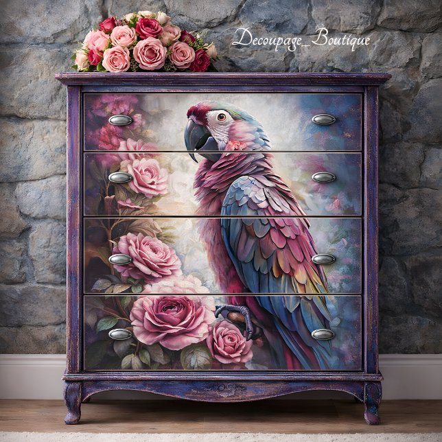 Roseate Majesty Decoupage Seidenpapier (Roseate Majesty Decoupage Tissue Paper Mockup)