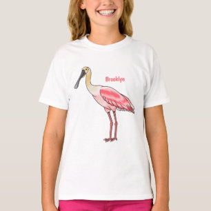 Roseate spoonbill bird cartoon illustration T-Shirt