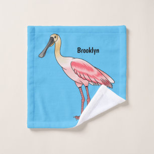 Roseate-Spoonbill-Cartoon Badhandtuch Set