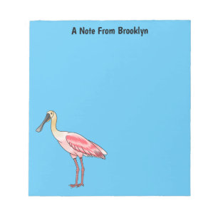 Roseate-Spoonbill-Cartoon Notizblock