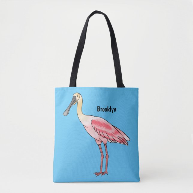 Roseate-Spoonbill-Cartoon Tasche (Vorderseite)