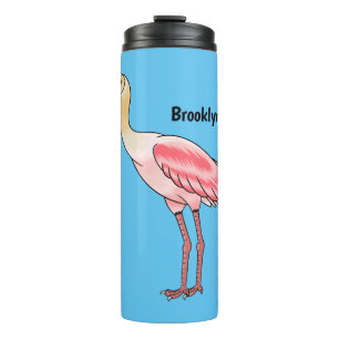 Roseate-Spoonbill-Cartoon Thermosbecher