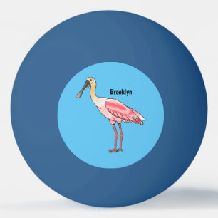Roseate-Spoonbill-Cartoon Tischtennisball